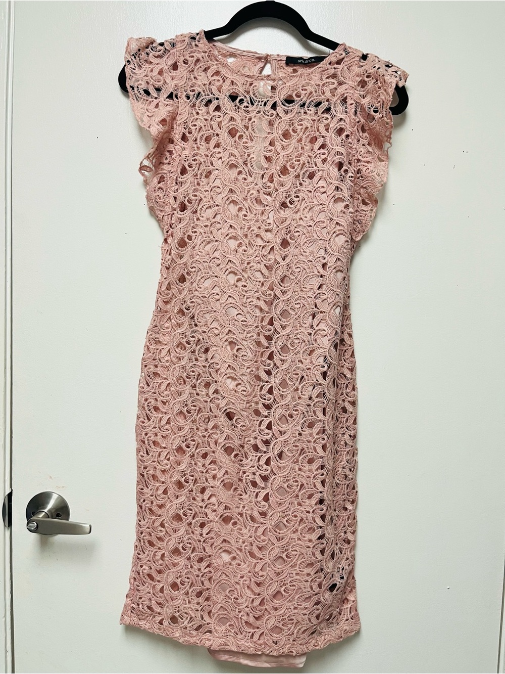 Ark & Co Pink Lace Cap-Sleeve Sheath Dress